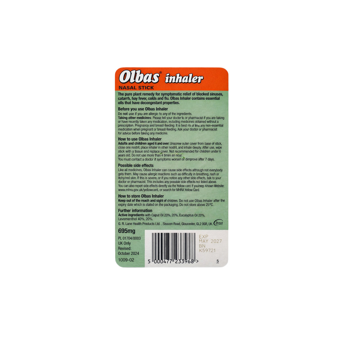Olbas Inhaler Nasal Stick