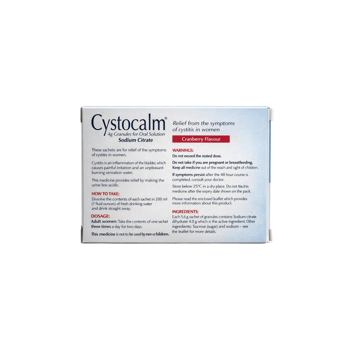 Cystocalm Cystitis Relief Sachets